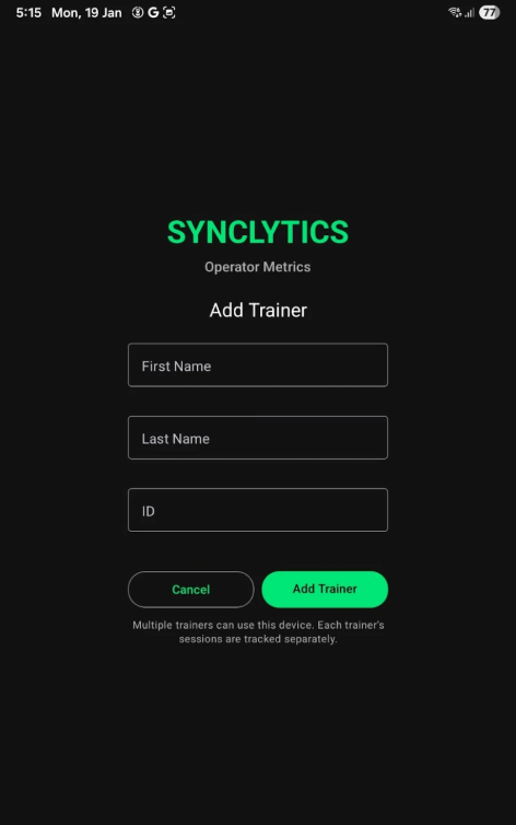 Adding a trainer